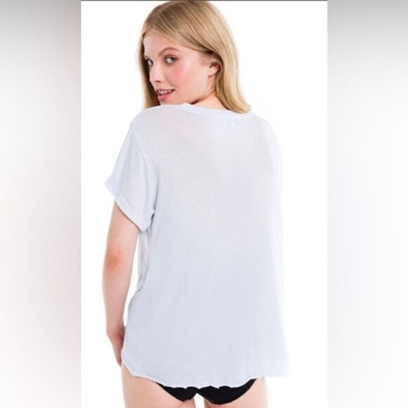 🦊Wild fox Wild fox Romeo V-Neck relaxed tee in super soft tissue jersey. Sz-Xxs - Picture 3 of 6